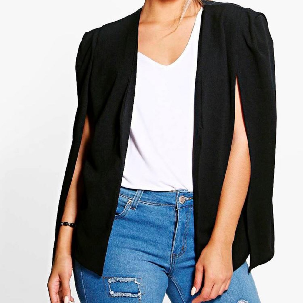 Plus tailored Crepe cape